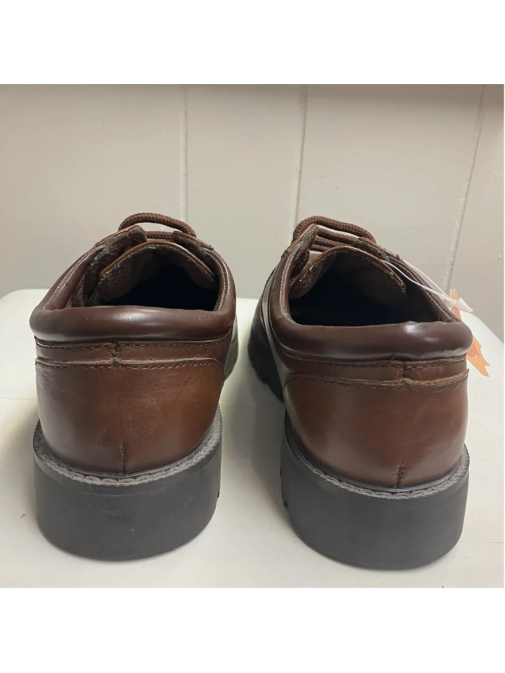 NEW Ground Zero Boys Brown Leather Tie Shoes Size 4 1/2 School Rugged Casual